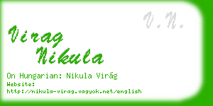 virag nikula business card
